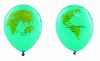 Ballon bedruckt Weltkugel blau 88cm Beutel à 10